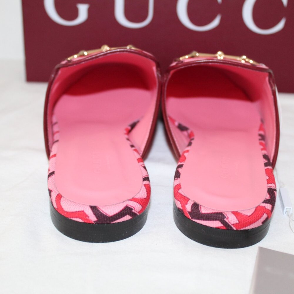 NWB Gucci Horsebit GG Princetown Horsebit Flats Mules Slip Ons 40 802163 - Picture 7 of 9